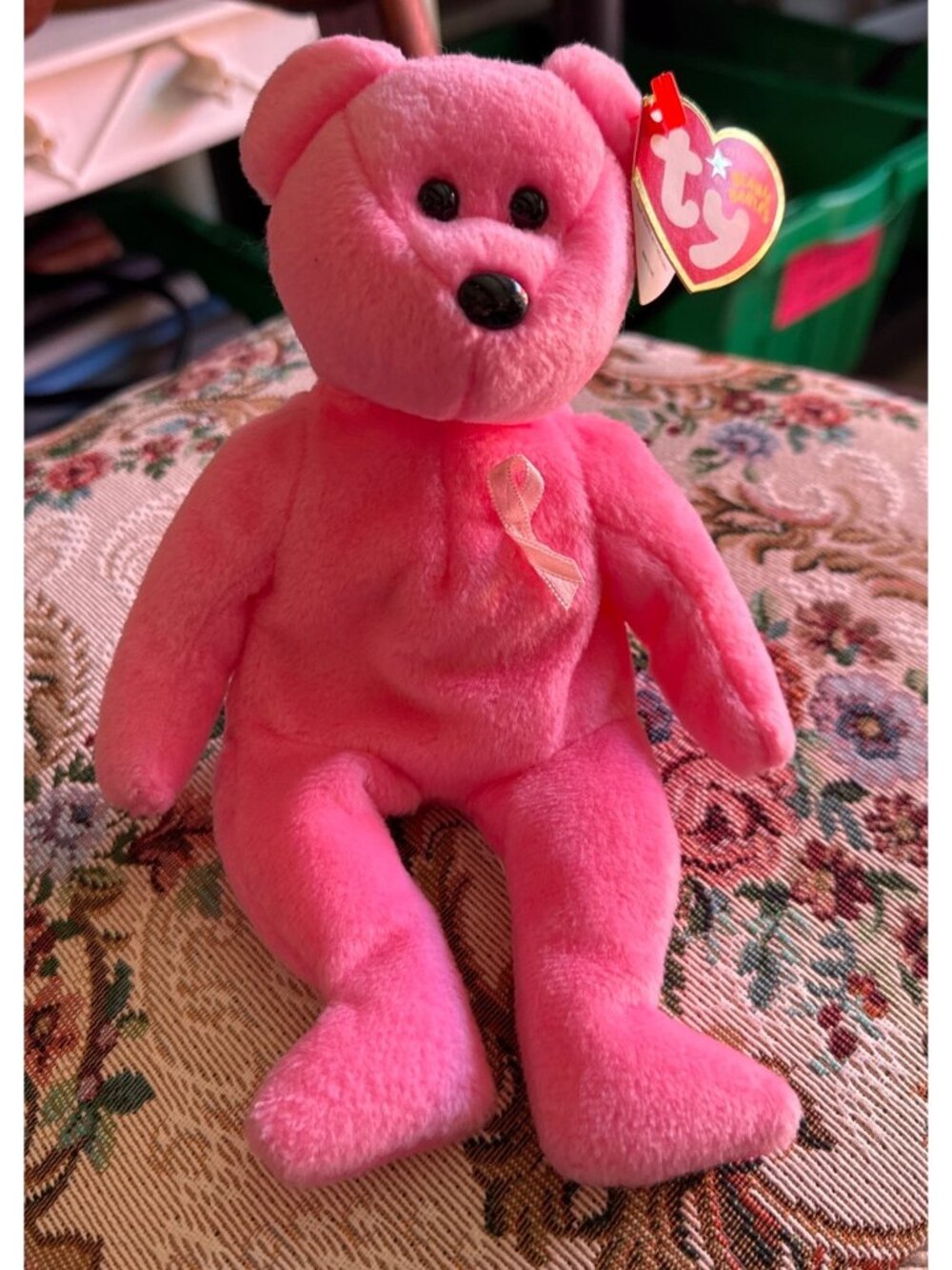 TY Beanie Baby - AWARE the Bear (Breast Cancer Awareness Bear) (8.5 inch) -